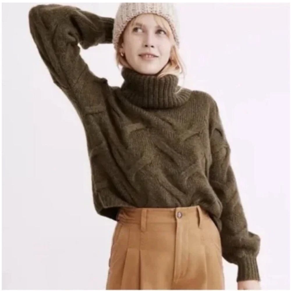 Madewell Somervell Modern Cable Cowl Neck Sweater
